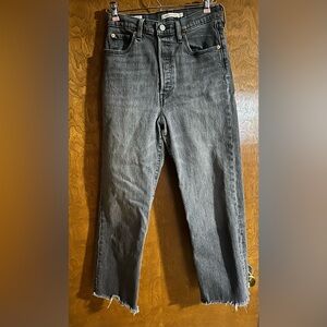 Levi's Ribcage Straight Gray Jeans